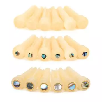 Miwayer бриджевые штифты для акустической гитары, небеленые винтажные натуральная кость с ракушкой в горошек, 6 шт.