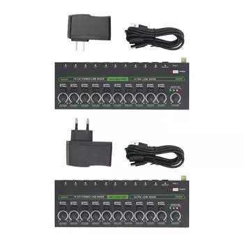 MIX1000 10-канальный стереомикшер с RGB-подсветкой, малошумный стереомоно-микшер для гитарных клавишных EU Plug 100-240V