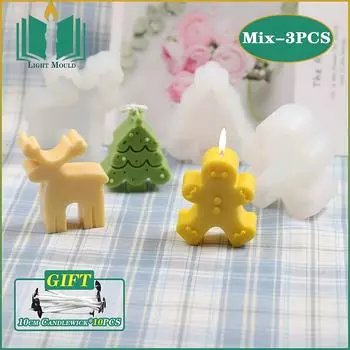 Mix-3PCS Christmas Silicone Candle Silicone Molds DIY Handmade Baking Molds Aroma Candle Tools Decorative Ornament Molds