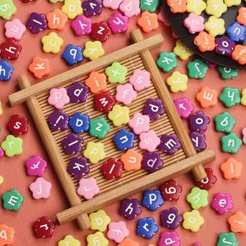 Mix A-Z Alphabet Letter Beads 20pcs Bracelet Necklace For Jewelry Making DIY Accessories Loose Beads Beads Flower Shape DIY Jewelry Accessories