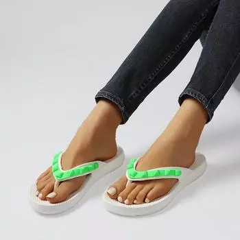 Mix Color Flat Heels Flip Flops Women Outdoor Clip Toe Soft Sole Slippers Woman Lightweight Non-Slip Beach Slides Shoes Ladies 36-37 чёрный