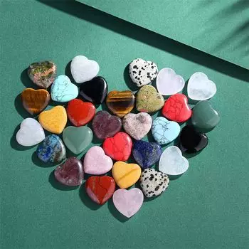 Mix Gemstone Heart Mix Heart Crystal Mix Heart Кабошон Лот Mix Карманное Сердце Для Изготовления Ювелирных Изделий Камень 1 Piece Heart Cab