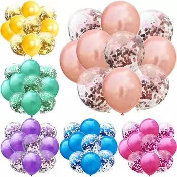 Mix Rose Gold Latex Balloons Confetti Balloon Birthday Party Decor Kids Wedding Birthday Decor Helium Baloon Baby Shower Globos 12INCH
