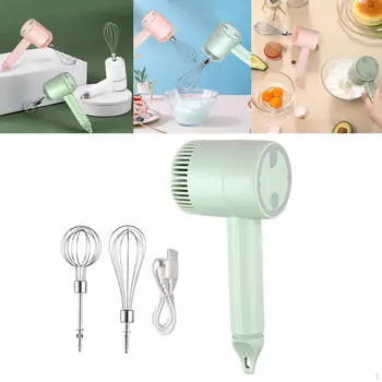 Миксер, 20 Вт, перезаряжаемый через USB, с венчиком, вспенивателем молока, капучино белый