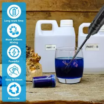 Миксер для эпоксидной смолы, лопасти для миксера смолы, аккумуляторная дрель, миксер для эпоксидной смолы для краски, бетона, штукатурки, многоразовые поделки своими руками