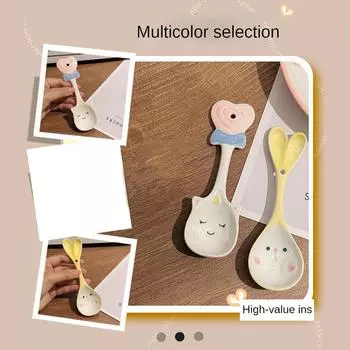 Mixing Spoon Exquisite Food At Ease Cold And Heat Resistance Material Safety Hand-painted Gift Girl Heart Spoon Charming