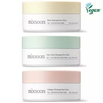 mixsoon Cica Hyal, соевый, коллагеновый гидрогелевый патч для глаз, 60 шт. (3 варианта) Soy Bean