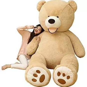 MIXUS Plush Big Stuffed Stuffed Подушка Giant Stuffed Toy Extra Bear Decoration Bear/Bear Toy/Large Toy/Teddy Bear/Stuffed Bear/Hugging Toy/Mягкая игрушка светло-коричневого