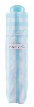 Miyajima Lightweight Folding Umbrella 50cm Gingham Stripe Sky