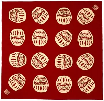 Miyamoto kenema Made in Japan Furoshiki Large Furoshiki Red 90 x 90 cm Hand-printed 7-turn-8-rise