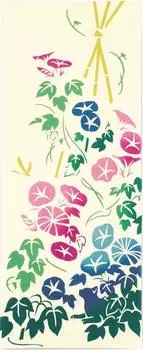 Miyamoto Kenema Сделано в Японии Тэнугуи Рука 35 x Летний Цветок Ипомея Кот 50154 Miyamoto-Towel Тю-сэн (Тенугуи Полотенце), 90см, Сад, Дизайн,