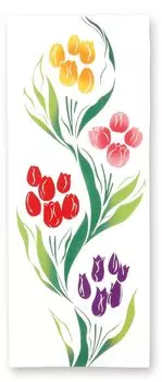 Miyamoto Kenema Tenugui Hand Dyed with Tulip 35 x 50182 Towel, Lines, White, Approx. 90cm,