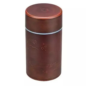 Miyamoto Sangyo Tea Caddy Polished Wood Grain Rabbit 400ml Brown 4512951099607