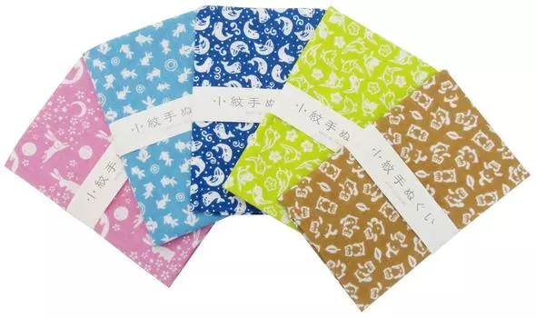 Miyamoto Small Pattern Tenugui Animal Set of 33 x 33011 (Hand Towels) Pattern-1, 5, 90cm,