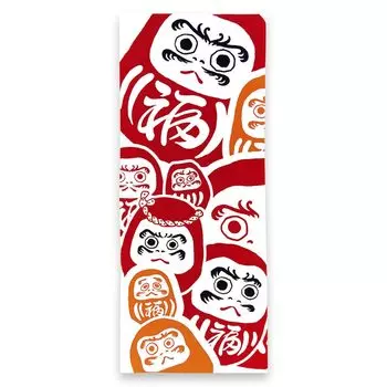 Miyamoto Towel Kenema Hand Fuku Daruma Made in 35 x Product Number 50255 Towel, Design, Japan, Red, Approx. 90cm,