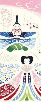 Miyamoto Towel Kenema Hand Hinamatsuri Standing Dolls Towel, (Doll Festival),