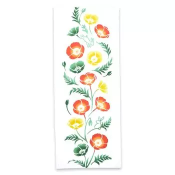 Miyamoto Towel Kenema Hand Love and Poppy Made in 35 x Product Number 50215 Towel, Design, Japan, White, Approx. 90cm, белый