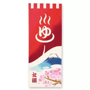Miyamoto Towel Kenema Tenugui Hand Hot Spring Noren Bath Made in 35 x 50244 Towel, (Women s Curtain), Japan, Red, Approx. 90cm,