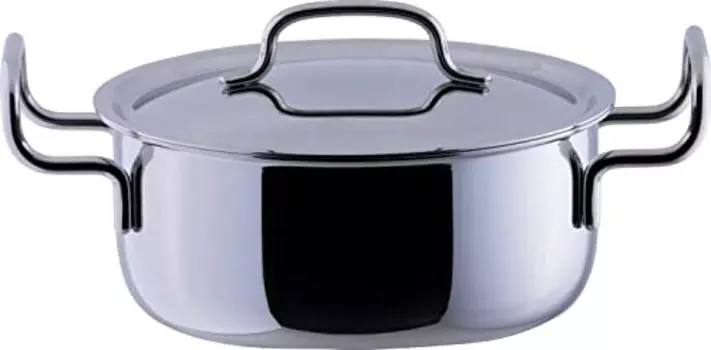Miyazaki Seisakusho GEO-14T Go-14T Double Handed Pot, 5.5 inches (14 cm), Made in Japan, Induction Compatible, All Heat Sources, Silver