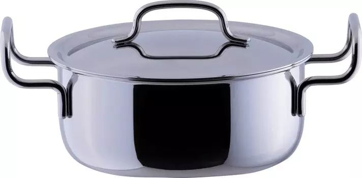 Miyazaki Seisakusho GEO-18T Go-18T Double Handed Pot, 7.1 inches (18 cm), Made in Japan, IH Compatible, All Heat Sources, Silver