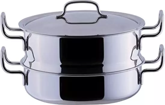 Miyazaki Seisakusho GEO-25M Geo Pot with Steamer, 9.8 inches (25 cm), Made in Japan, Compatible with Induction All Heat Sources, 7 Layers, 15 Year War
