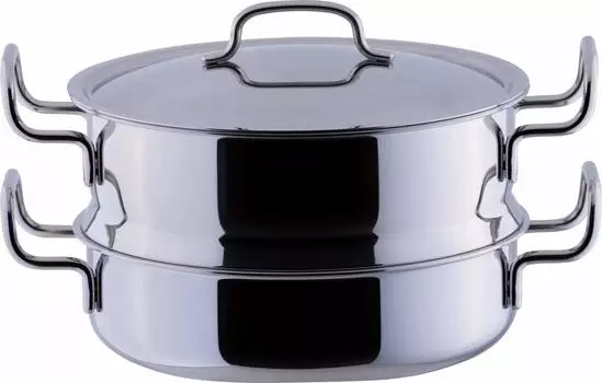 Miyazaki Seisakusho Geo Steamer Made in IH All Heat Sources 7 Layer 15 Year Warranty Pot, 28cm, Japan, Compatible, Compatible, Structure, GEO-28M