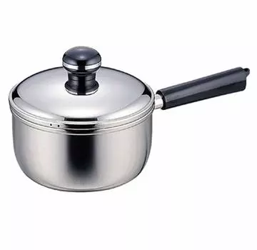 Miyazaki Seisakusho Object One Hand Pot 14cm Saucepan Made in Japan 5 Year Warranty IH Compatible Lightweight Silver OJ-2