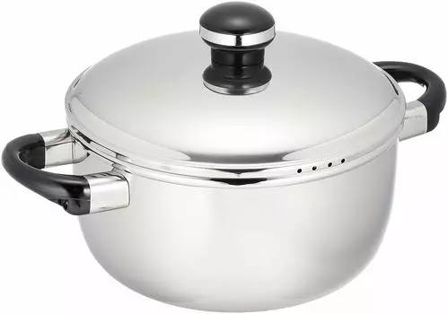 Miyazaki Seisakusho Object Pot 22cm Sauce Pot Made in Japan 5 Year Warranty IH Compatible Lightweight Two-Handed OJ-7M