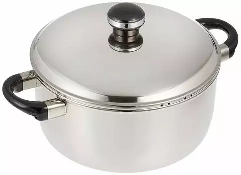 Miyazaki Seisakusho Object Pot Jumbo 25cm Made in Japan 5 Year Warranty IH Compatible Lightweight Silver Two-Handed OJ-38