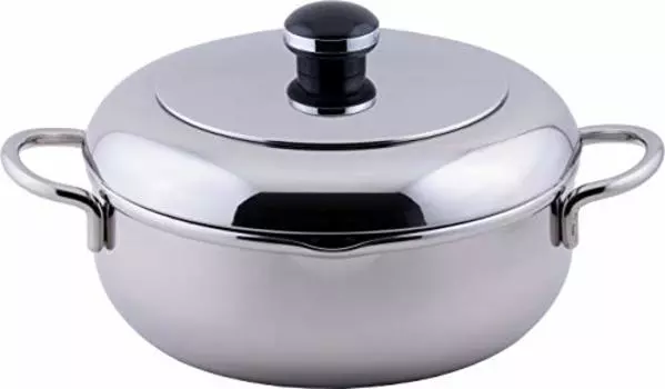 Miyazaki Seisakusho Objet OJ-45 The Tempura Two-Handed Pot, 8.7 inches (22 cm), Made in Japan, Induction Compatible, Lightweight