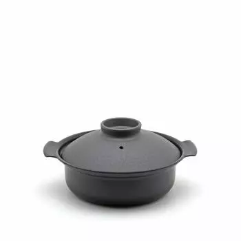 Miyazaki Seisakusho PRESSENCE Tabletop Pot Gray 18cm Made in Japan Compatible with IH [IH DONABE] 118-06362