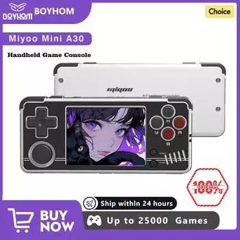 MIYOO A30 портативная игровая консоль 2.8 IPS экран Linux система горизонтальный ретро эмулятор видео консоль вибромотор детские подарки No Card(0 Game) белый