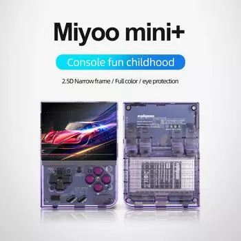 MIYOO MINI PLUS портативная ретро игровая консоль с Linux-системой классический игровой эмулятор 3,5-дюймовый IPS HD экран игры V3 32GB чёрный
