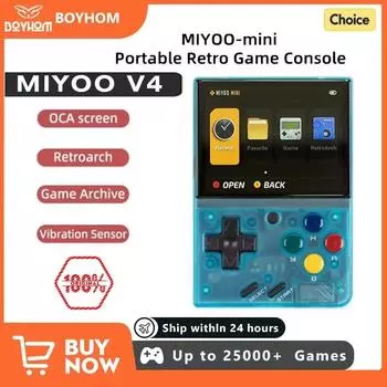 MIYOO MINI V4 Портативная ретро-игровая консоль с экраном IPS 2,8 дюйма, игровая консоль на базе Linux, классический игровой эмулятор No Card(0 Games)