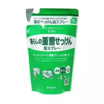 MIYOSHI Bubble Spray Baking Soda Soap универсальная очищающая жидкость сменный блок, 300 гр