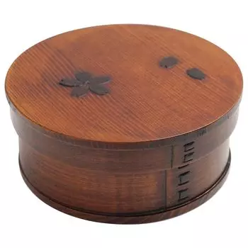 Miyoshi Lacquerware Honpo Magewappa Bento Box Round Bento Box 1 Tier 600ml Cherry Blossom Lacquerware Natural Wooden Children Women Men коричневый