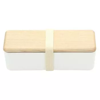 Miyoshi Seisakujyo BENTO STORE Красивая обтекаемая деревянная крышка Hokkaido из пробкового дерева Ланч-бокс Тонкий ланч-бокс 400 мл Белый xx