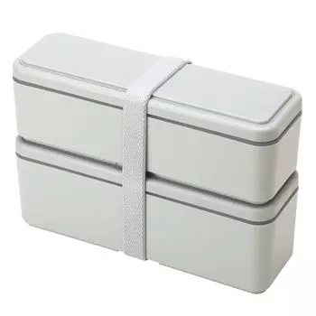 Miyoshi Seisakusho Lunch Box Integrated Ice Pack Fit Series Slim Oyster GY GEL-COOL S+L 0101-0178