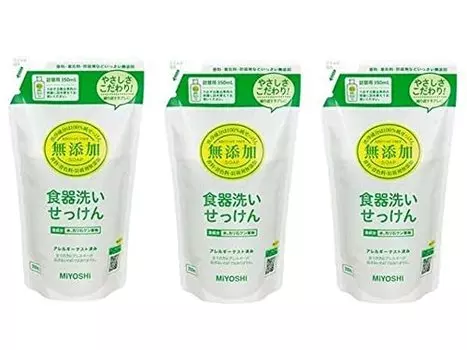 Miyoshi soap dishwashing soap liquid refill refill x 3 piece set refill kitchen soap [Set sale] additive-free (350mL)
