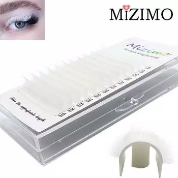 MIZIMO Белые одинарные привитые накладные ресницы, инструменты для макияжа глаз, натуральные, мягкие и удлиненные. К/Д, 0,07 мм,(8-15)мм C
