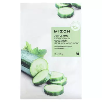 Mizon, Joyful Time Essence Beauty Mask, Cucumber, 1 sheet mask, 23g (0.81oz)