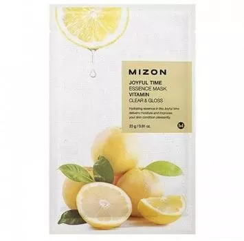 MIZON Joyful Time Essence Mask Vitamin C Маска для лица с витамином С 1шт, Подарок подруге, девушке, жене, на праздник,