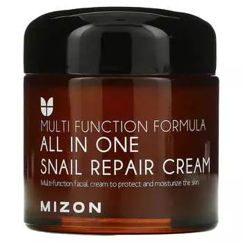Mizon, Универсальный восстанавливающий крем с муцином улитки, 2,53 жидких унций (75 мл)