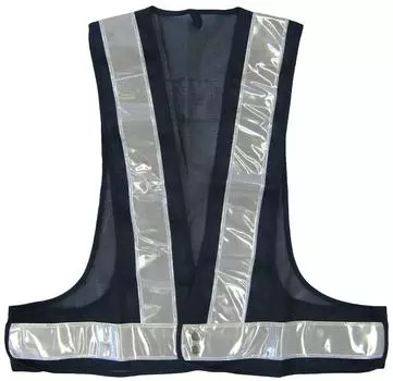 Mizukei Useful Safety Vest One Size Fits Most Navy Mesh White Reflective Tape Width 70mm 5917602