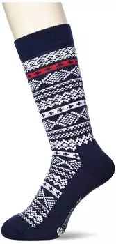 Mizuno Breath Thermo Wool Winter and Navy x Sizes Socks, Moisture-Wicking Heat-Generating, White, 22-24cm (B2JX2520)