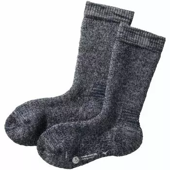 Mizuno Breath Thermowool Extra Thick Socks for Outdoor Size cm Travel, B2JX9704, Navy, 22.0-24.0