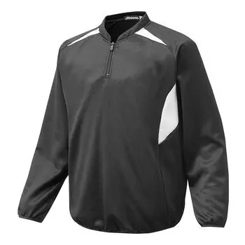 Mizuno Brushed Knit Light Half Zip Jacket 12JE6K01 Baseball/Softball Men s Black/White