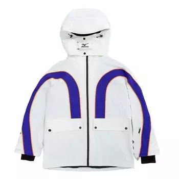 Mizuno Цветные блоки для альпинизма, водонепроницаемая, ветрозащитная, дышащая, влагоотводящая, утепленная, горнолыжная куртка унисекс, белая Z2CEA507 M