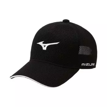 Mizuno Double Russell Mesh Free Size Men s Cap, Breathable, Adjustable, Black, (E2MWA006) чёрный