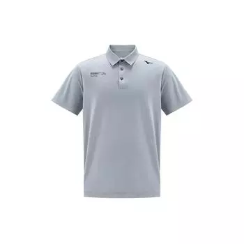 Mizuno Essential Series Cool Feel Letter Logo Printed Pullover Short Sleeve Polo Shirt Men Polo Shirts Port-Mist-Gray K2CA41A8-05 2XL